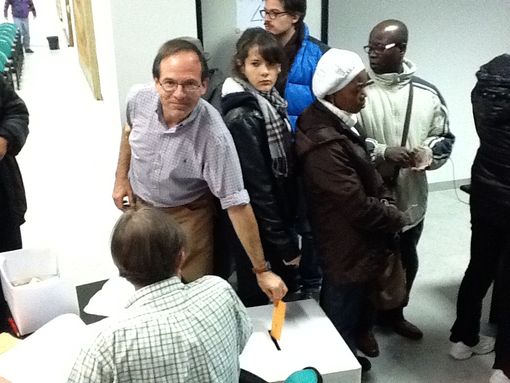 Gigi Garelli il giorno delle primarie a Cuneo, primarie che lo hanno visto vincente