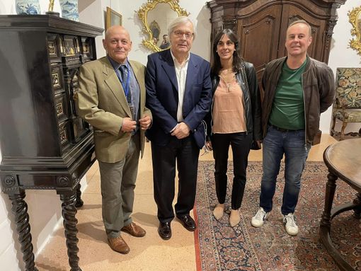 Vittorio Sgarbi alla mostra dell'Antiquariato in Castiglia