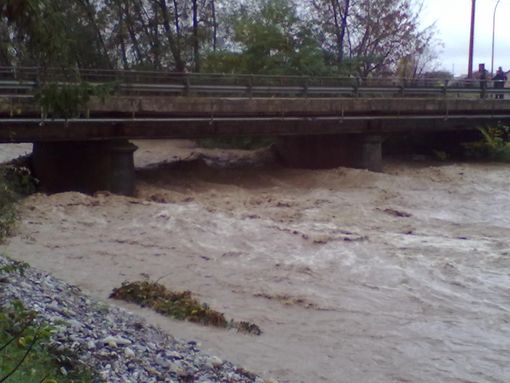 Il Grana nei pressi di Centallo alle 13 di oggi
