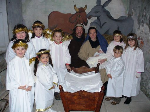 I piccoli partecipanti al presepe vivente di Trinità