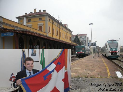 La stazione di Saluzzo. Nel riquadro: il presidente Cota nel giorno della sua elezione