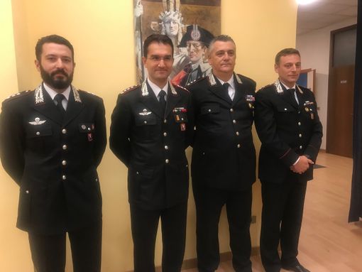 Da sinistra Andrea Lisci, il colonnello Carubia, Angelo Gerardi e Luca Giacolla Da sinistra Andrea Lisci, il colonnello Carubia, Angelo Gerardi e Luca Giacolla