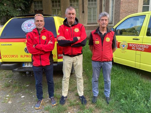 La nuova presidenza del Soccorso Alpino e Speleologico Piemontese. Da sinistra Daniele Fontana vice vicario, Luca Giaj Arcota presidente e Giulio Frangioni vice ordinario