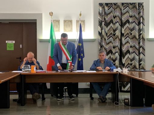 Il sindaco Marco Turco con i vice Mario Rocca e l'assessore Stefano Anfossi