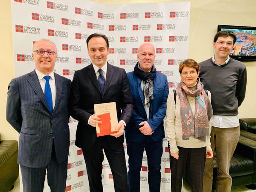 Il sindaco di Margarita Michele Alberti con la Giunta dal presidente Alberto Cirio