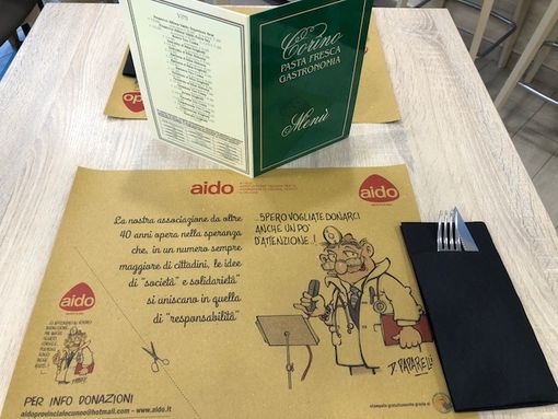 In Granda arrivano le tovagliette dell'Aido In Granda arrivano le tovagliette dell'Aido
