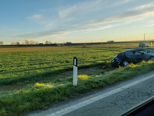 Una delle vetture coinvolte nell'incidente