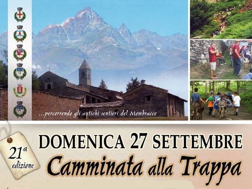 Domenica 27 settembre c’è  la 21^ “Camminata alla Trappa”, momento d’incontro per tutti i comuni della Valle Po