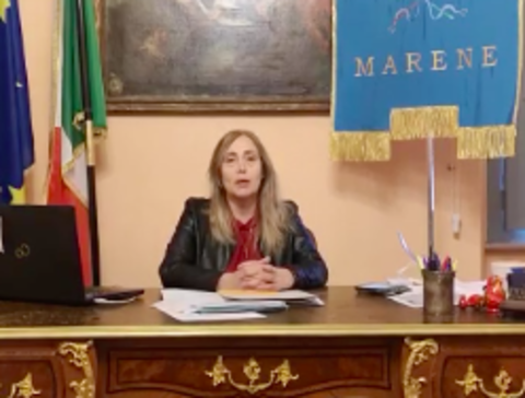 La sindaca Barbero in uno dei video di aggiornamento sui casi positivi al Covid