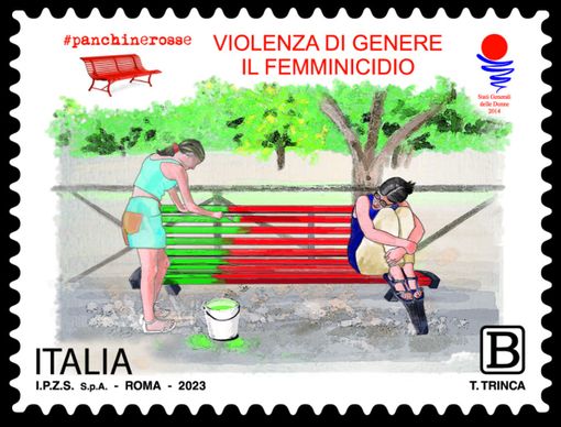 Poste celebra il 25 novembre con un francobollo dedicato alle Panchine Rosse Poste celebra il 25 novembre con un francobollo dedicato alle Panchine Rosse