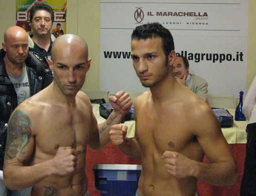 Antonio De Vitis ed Ermano Fegatilli durante le operazioni di peso Antonio De Vitis ed Ermano Fegatilli durante le operazioni di peso