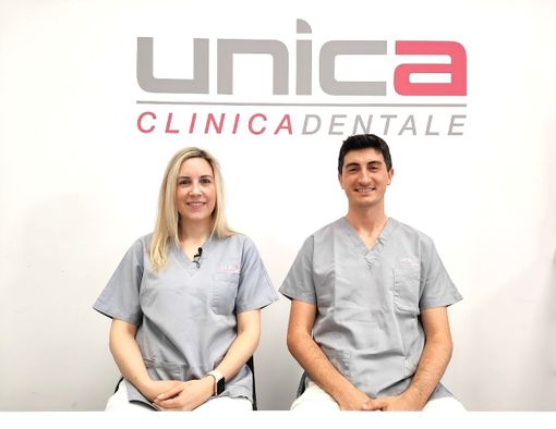 I dottori Rossella Sola e Lorenzo Gaveglio, odontoiatri di Unica Clinica Dentale: