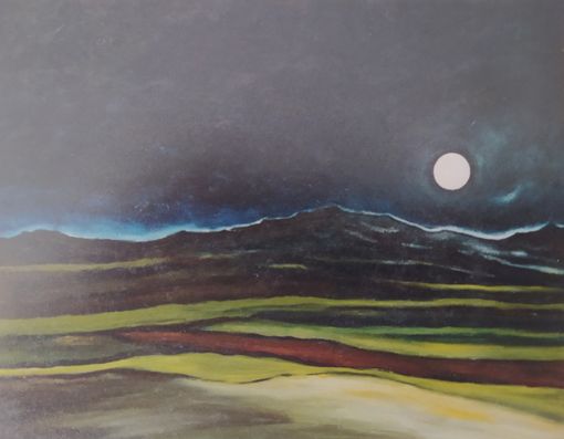 La Luna Piena di Primavera, vista dal pittore braidese Franco Gotta La Luna Piena di Primavera, vista dal pittore braidese Franco Gotta