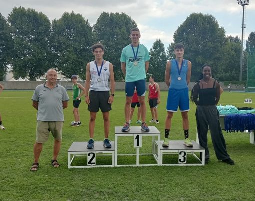 Il podio dei 400 a Chieri