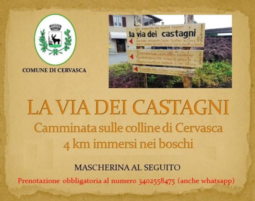 Domani a Cervasca la camminata “La via dei castagni”