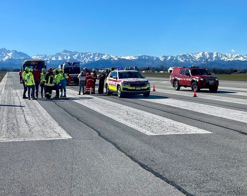 L'esercitazione svolta in mattinata sulla pista dell'aeroporto di Levaldigi