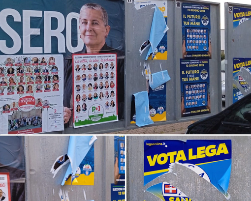 Strappati i manifesti della Lega e del candidato Sindaco Franco Civallero a Cuneo