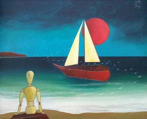 Luna Rosa di aprile, vista dal pittore braidese Franco Gotta