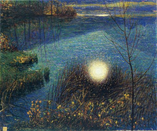 Matteo Olivero, Il Chersogno visto da Macra, 1924-25, olio su tavola, cm 32 x 25, Collezione privata