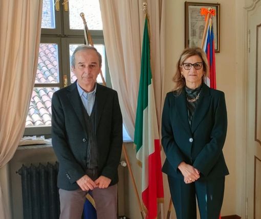 Il sindaco di Bra Gianni Fogliato con i questore Rosanna Minucci