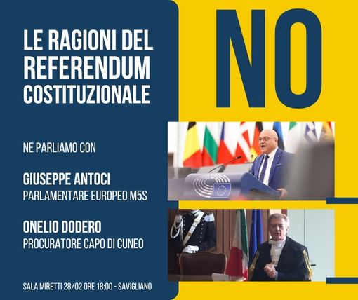 Savigliano, incontro sul referendum giustizia: "Le ragioni del No"