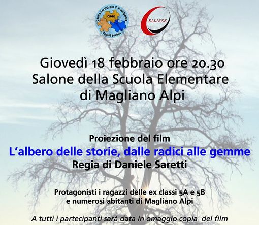 A Magliano Alpi si proietta “L’albero delle storie, dalle radici alle gemme” A Magliano Alpi si proietta “L’albero delle storie, dalle radici alle gemme”