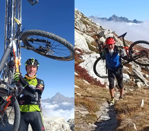 Nuova avventura per Bruno Giraudo ed Elio Giubergia: in MTB sul Chersogno Nuova avventura per Bruno Giraudo ed Elio Giubergia: in MTB sul Chersogno