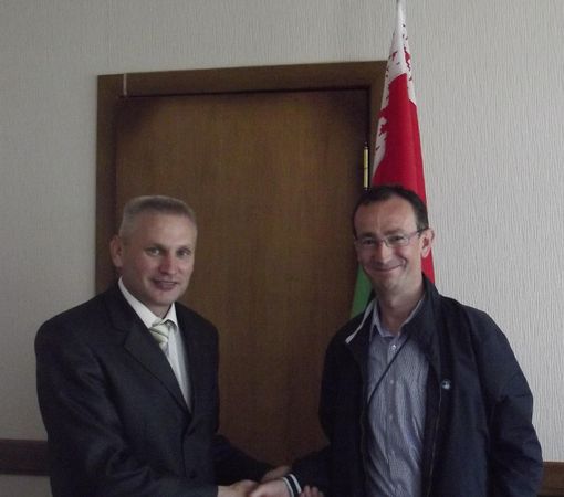 Lino Ferrero con il sindaco Ivan Nuamenko