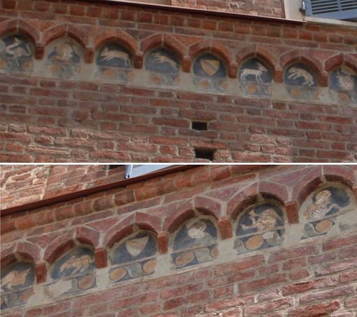 Alcuni dei dipinti sulla facciata