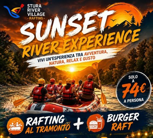 Nasce in Valle Stura la "Sunset River Experience": rafting al tramonto e Burger Raft per vivere la montagna in modo diverso Nasce in Valle Stura la "Sunset River Experience": rafting al tramonto e Burger Raft per vivere la montagna in modo diverso