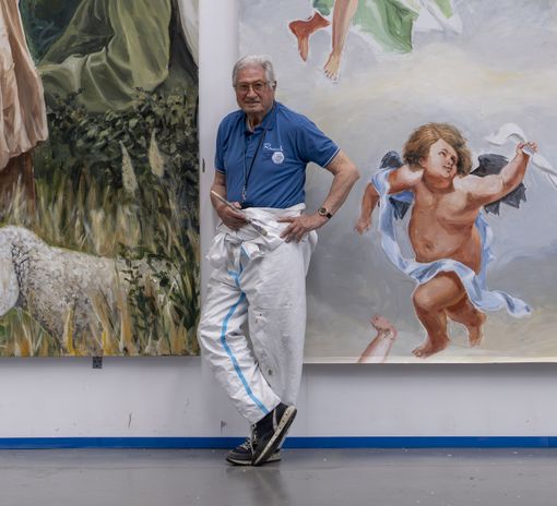 Il designer Giorgetto Giugiaro realizza l'opera pittorica "Il Battesimo di Gesù" per il borgo di Garessio Il designer Giorgetto Giugiaro realizza l'opera pittorica "Il Battesimo di Gesù" per il borgo di Garessio