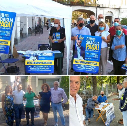 Lega Salvini Premier in piazza nella Granda per una "giustizia giusta" Lega Salvini Premier in piazza nella Granda per una "giustizia giusta"