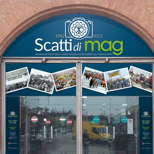 Render dell’ingresso della mostra “Scatti di Mag”