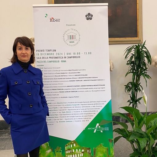 Premio in Campidoglio all'architetto cuneese Silvia Oberto per il progetto del Belvedere Unesco di La Morra