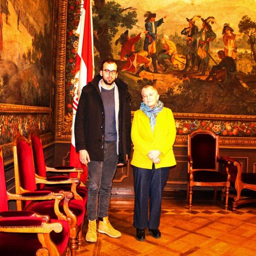Filippo Blengino con la sindaca di Cuneo Patrizia Manassero