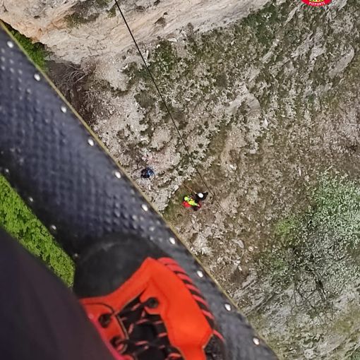 Nell'immagine il recupero della ferratista