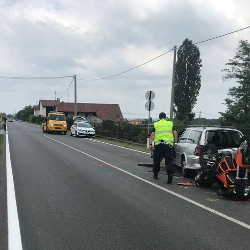 Scontro tra auto e moto in località Murazzo a Cuneo
