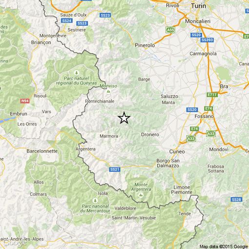 Nella notte, scossa di terremoto in alta Valle Maira