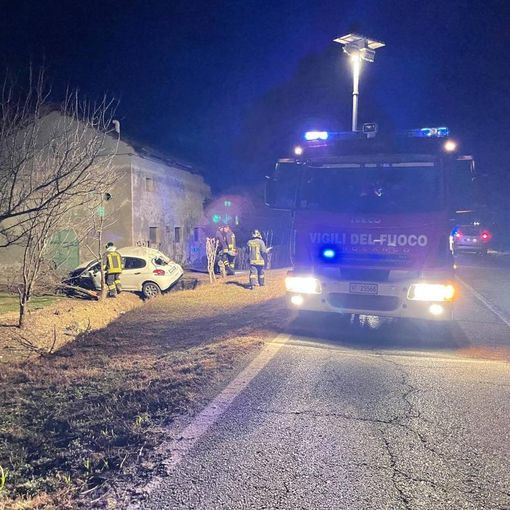 Auto fuori strada a San Chiaffredo di Tarantasca