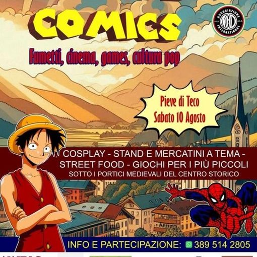 Tutto pronto per il “1° Pieve comics”: fumetti, cinema, games, cultura pop e cosplay animeranno l'alta Valle Arroscia