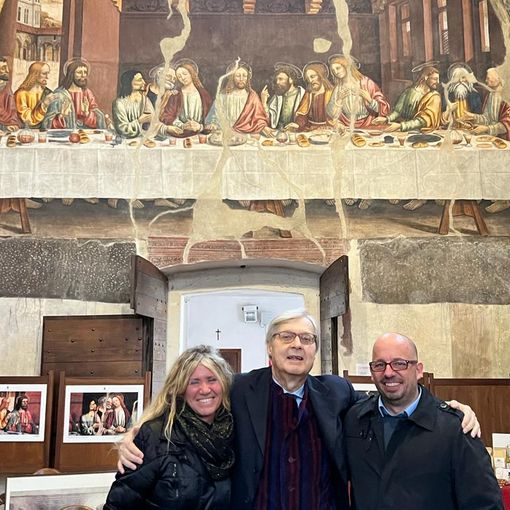 Il sottosegretario alla Cultura Vittorio Sgarbi in visita a Staffarda e a Revello