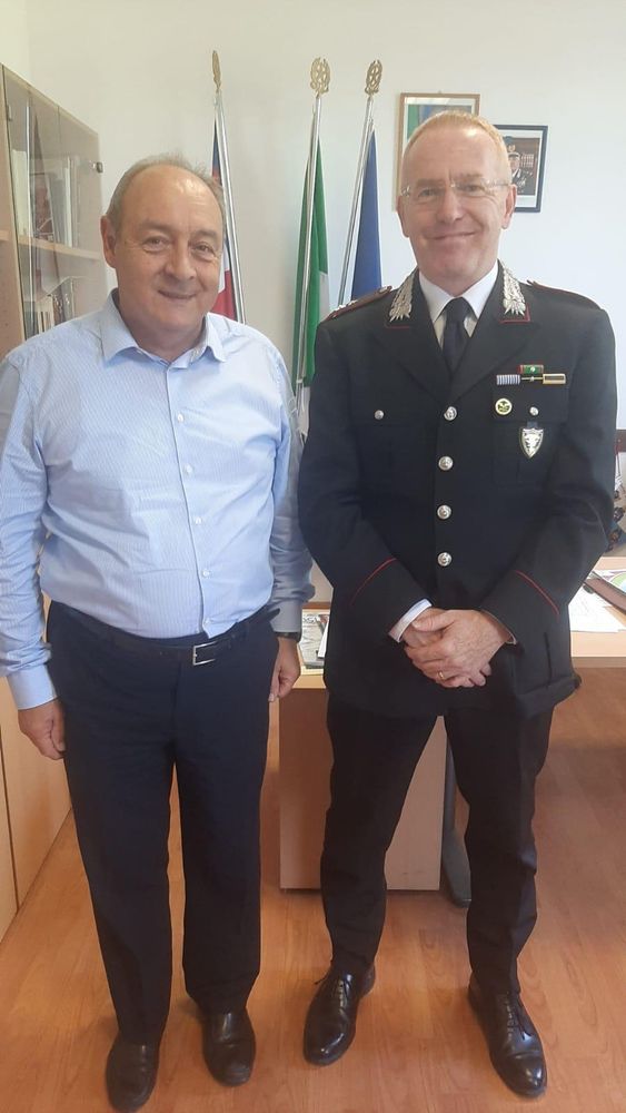 Giacomo Pellegrino e il comandante del Nucleo Carabinieri Forestali, il tenente colonnello Luca Stella
