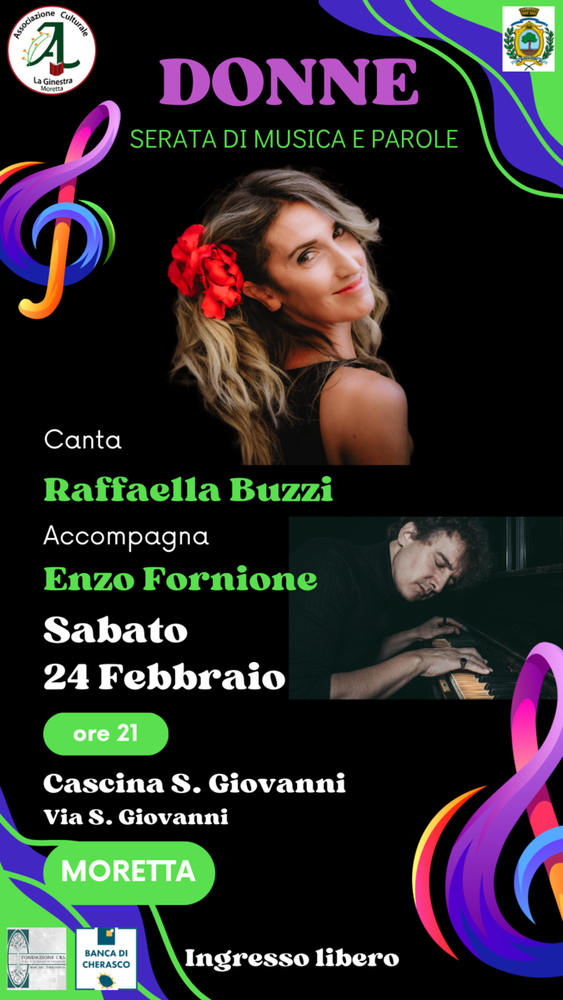 A Moretta appuntamento con "Donne, serata di musica e parole" A Moretta appuntamento con "Donne, serata di musica e parole"