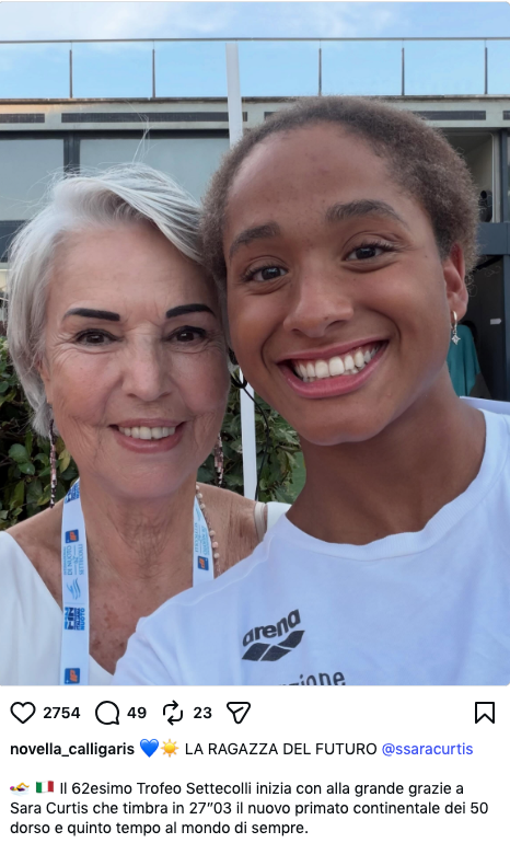 NUOTO / Sara Curtis è "la ragazza del futuro": a dirlo l'olimpionica Novella Calligaris