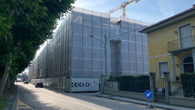 Il cantiere del palazzo di viale Piave