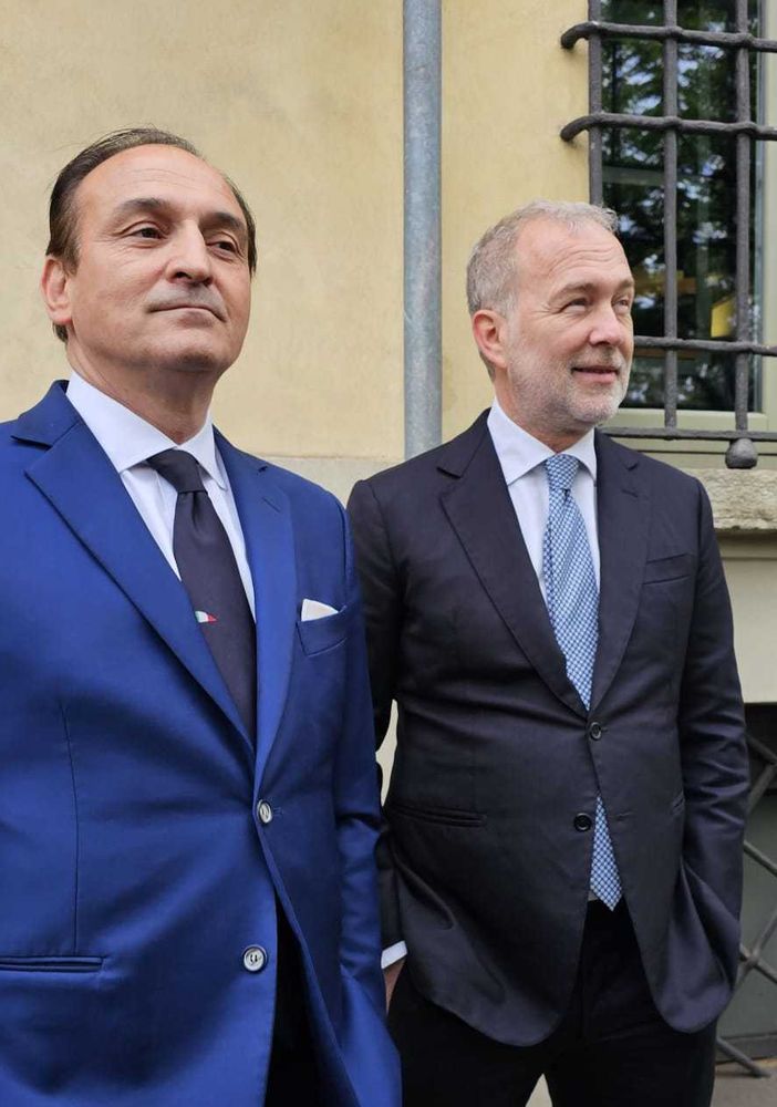 Paolo Damilano, a destra, con Alberto Cirio
