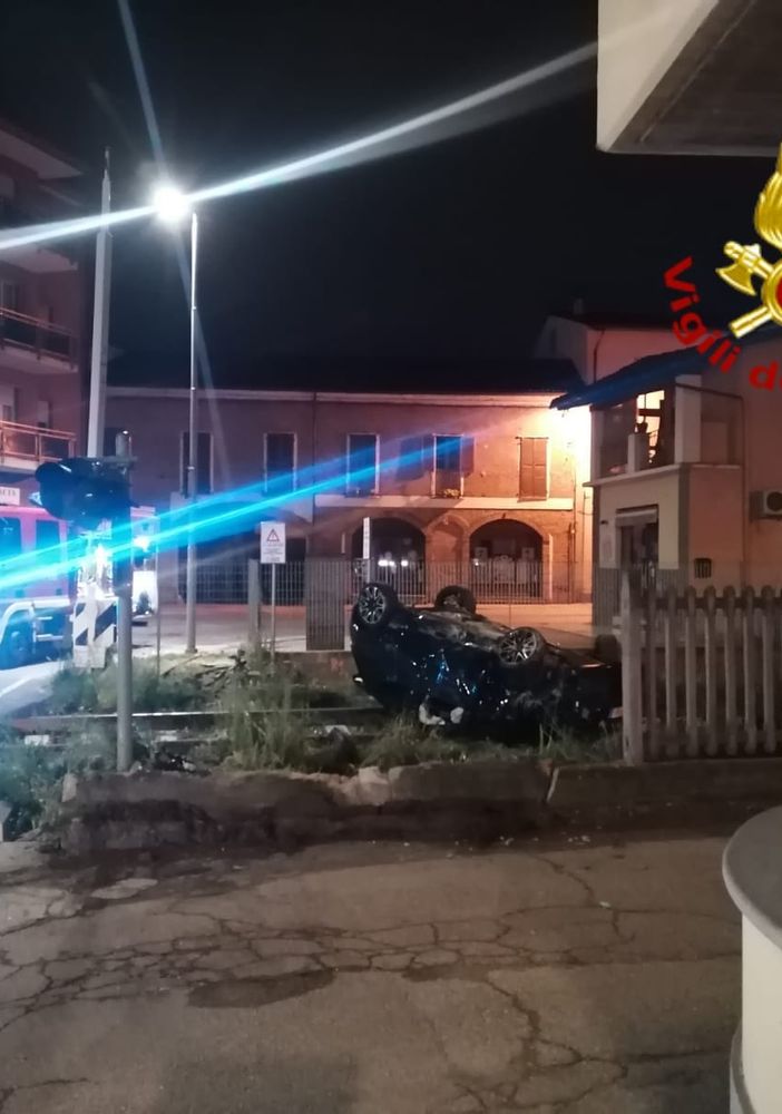 Il luogo dell'incidente avvenuto nella notte a Neive Borgonuovo