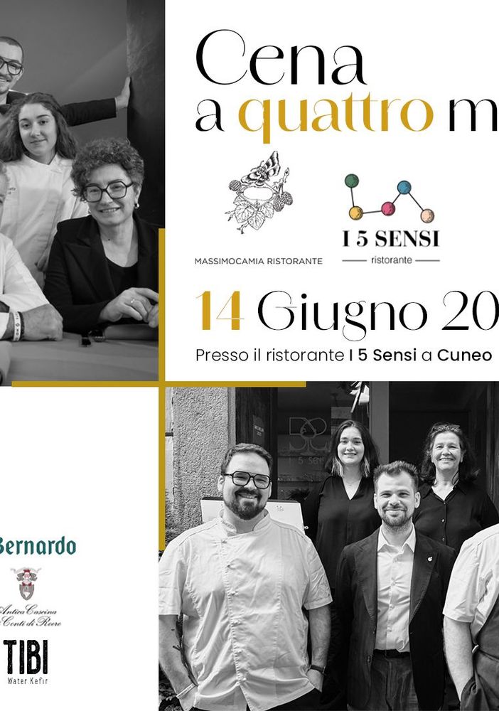 Lo chef stellato Massimo Camia a Cuneo per una cena a 4 mani al ristorante “I 5 sensi”