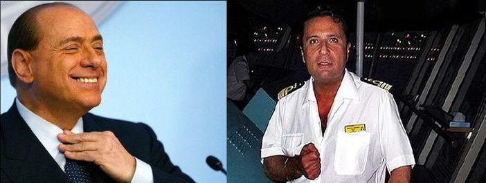 Silvio Berlusconi e il comandante Francesco Schettino