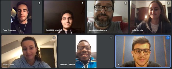 Incontro in videoconferenza per il direttivo di FuturAlba: in basso a destra il neo presidente Edoardo Bosio